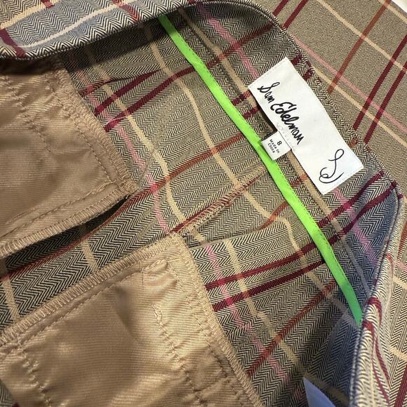 Sam Edelman Wild Aster plaid wide leg slacks pants buckle size 8 womens - Picture 7 of 9
